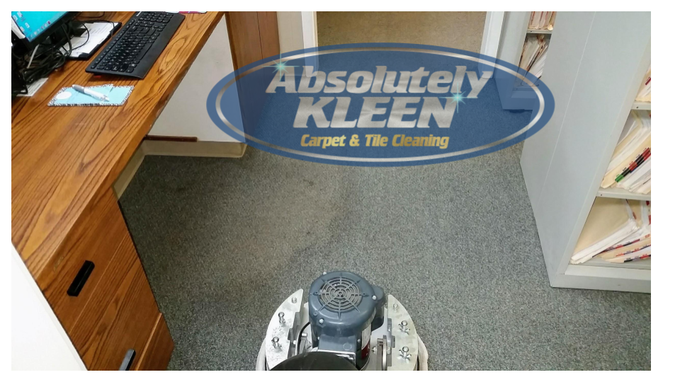 Commercial Low Moisture Carpet Cleaning in Fairhope Alabama by Absolutely Kleen. This was a heavily soiled area in the reception area that is coming really clean.