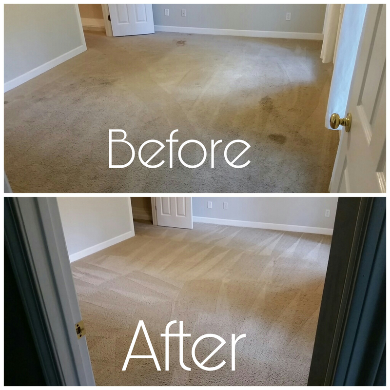 Before and after picture of carpet cleaning in a master bedroom in Daphne, AL. by Absolutely kleen